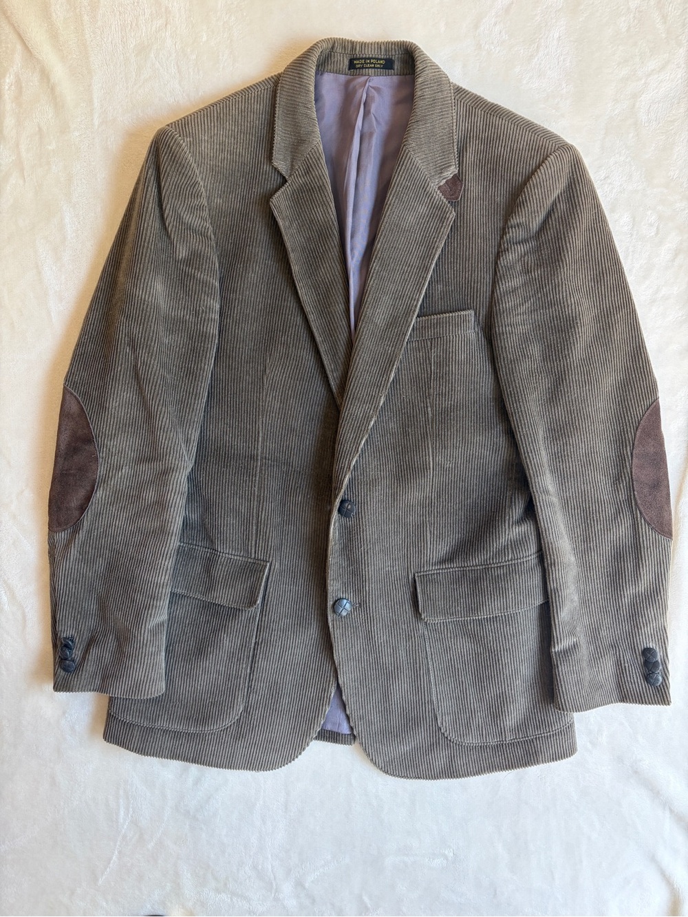 Vintage Sergio Valente Men's 38R Corduroy Blazer Sport Coat Suede Elbow Patches